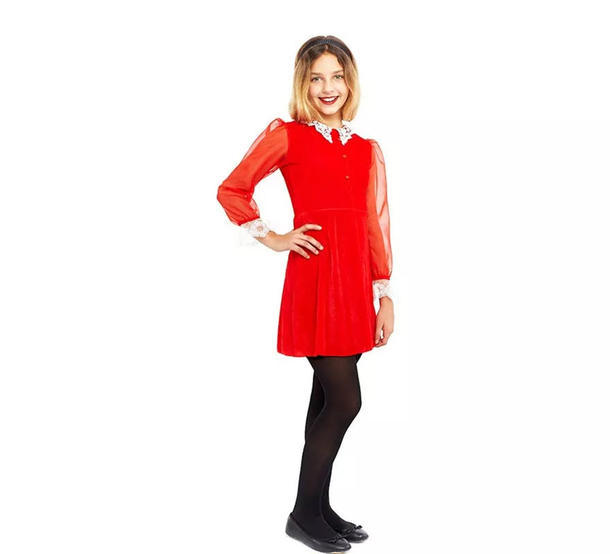 Translation missing: fr.Disfraz de Bruja joven vestido rojo para niña