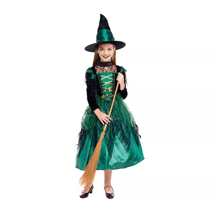 Translation missing: fr.Disfraz de Bruja Magic Verde para niña