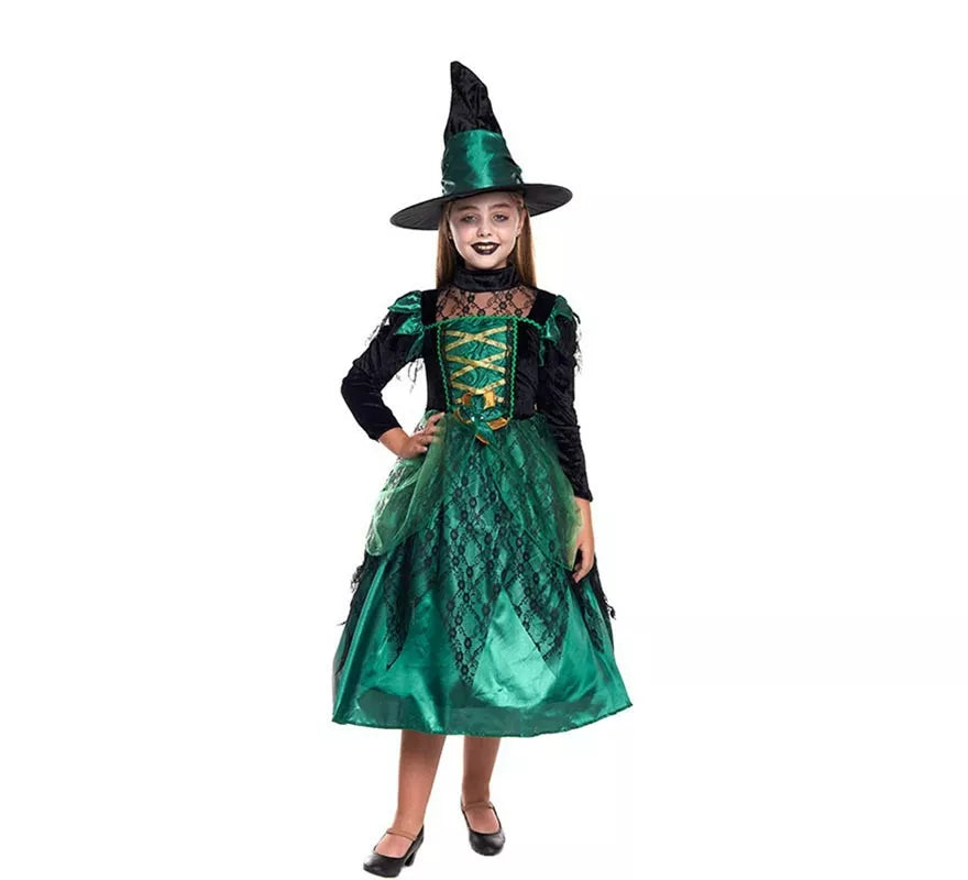 Translation missing: fr.Disfraz de Bruja Magic Verde para niña