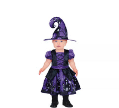 Déguisement de sorcière mystérieuse violette pour bébé