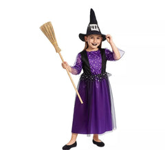 Costume de sorcière violette pour filles
