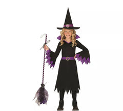 Déguisement sorcière noire et lilas fille