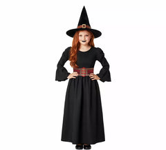 Déguisement de sorcière noire avec corset pour fille