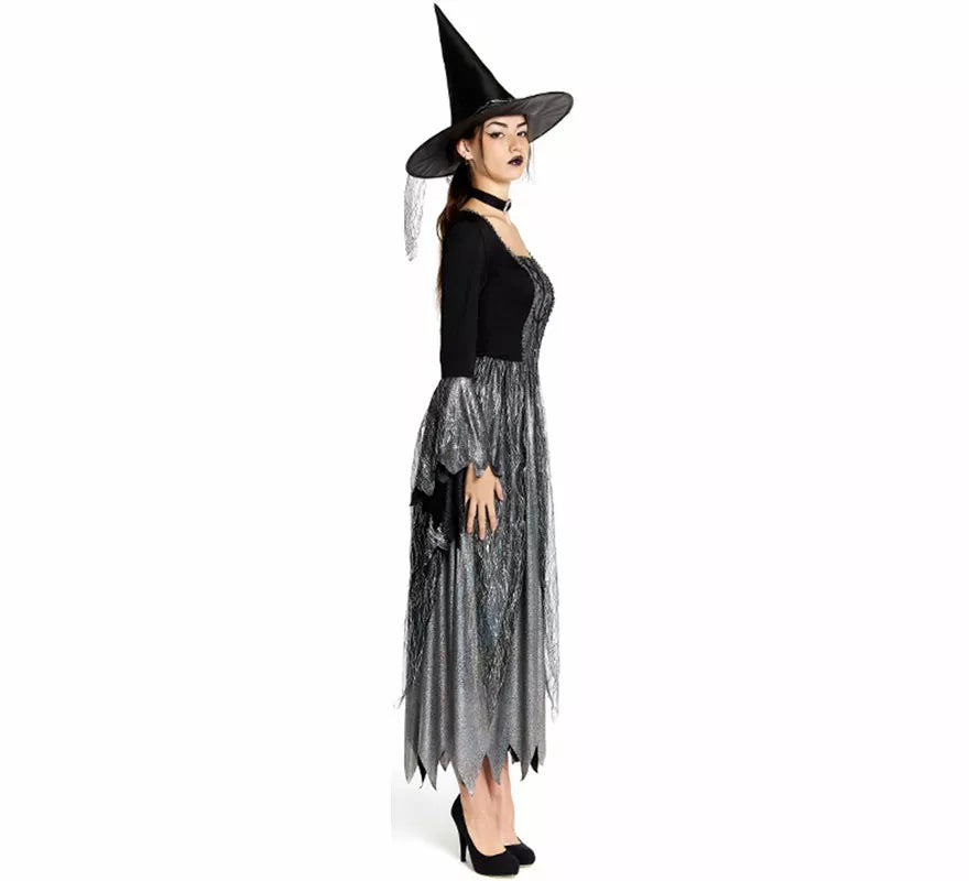 Disfraz de Bruja plateada para mujer