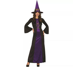 Costume de sorcière violette pour femme