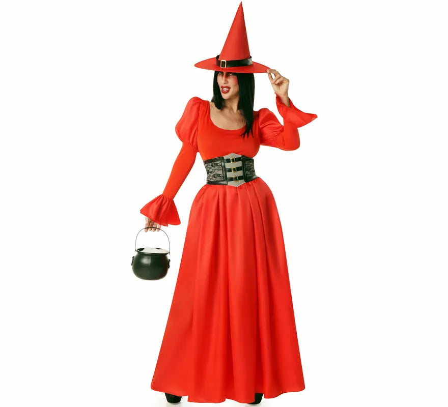 Translation missing: fr.Disfraz de Bruja rojo con Corset para mujer