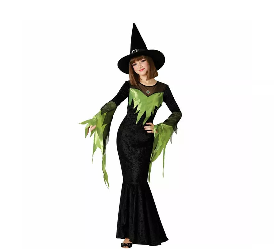 Translation missing: fr.Disfraz de Bruja Verde Elegante para mujer