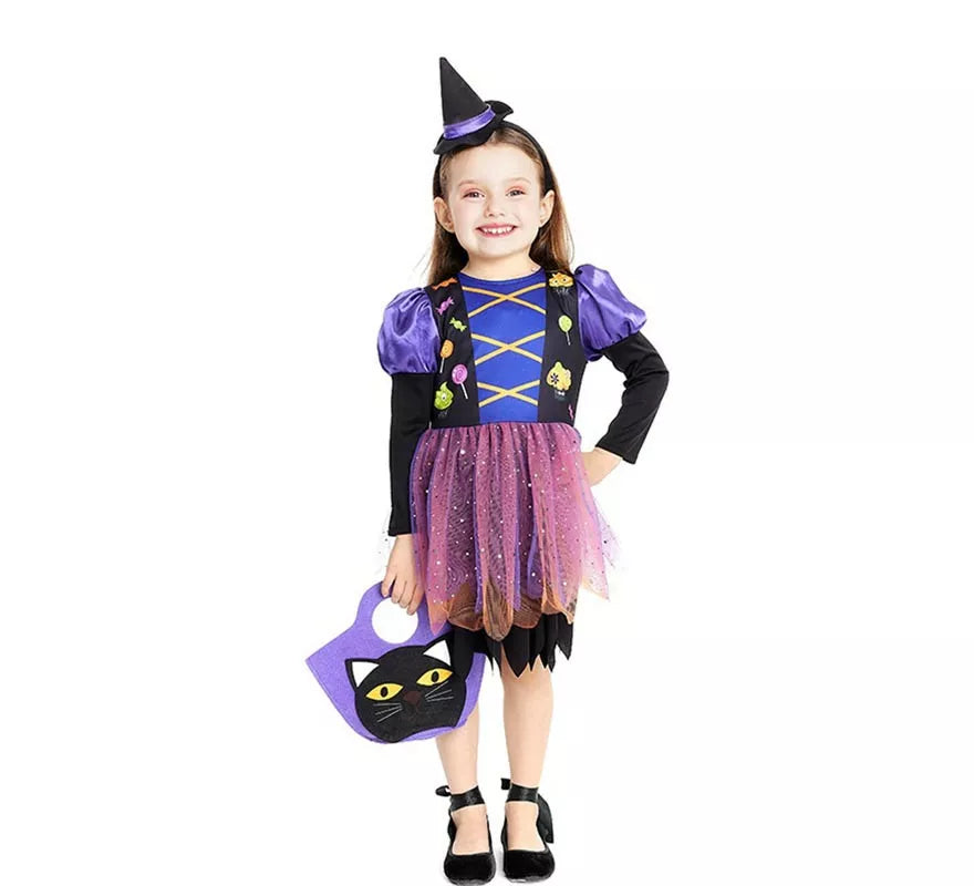 Translation missing: fr.Disfraz de Brujita morada con diadema para bebé y niña