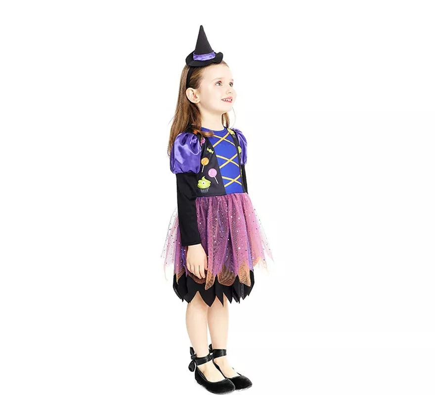 Translation missing: fr.Disfraz de Brujita morada con diadema para bebé y niña