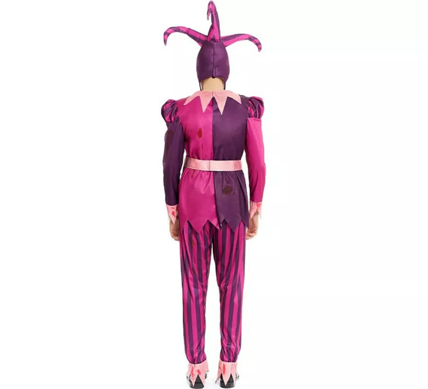 Translation missing: fr.Disfraz de Bufón Asesino morado con gorro para hombre