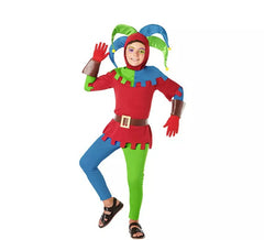Déguisement de bouffon médiéval multicolore enfant
