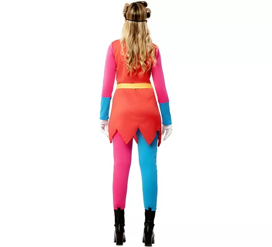 Translation missing: fr.Disfraz de Bufona multicolor con antifaz para mujer