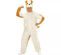 Disfraz de Bulldog Blanco en Peluche Suave para adulto