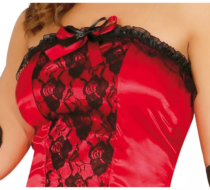 Disfraz de Burlesque Can-can rojo para mujer