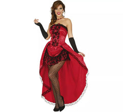 Déguisement Burlesque Saloon Rouge pour femme