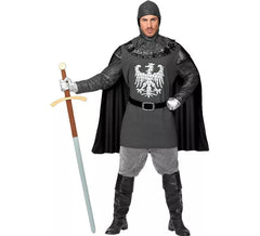 Costume de chevalier aigle gris avec cape pour homme