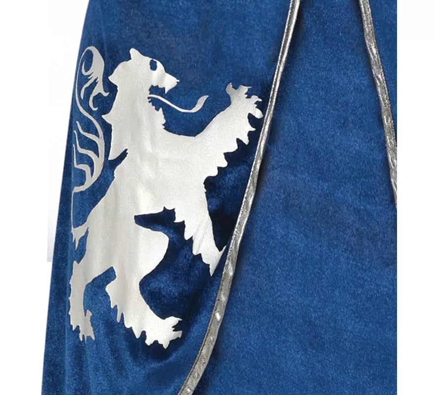 Disfraz de Guerrera Medieval azul y plateado para mujer