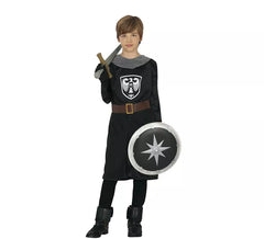 Déguisement chevalier médiéval noir enfant