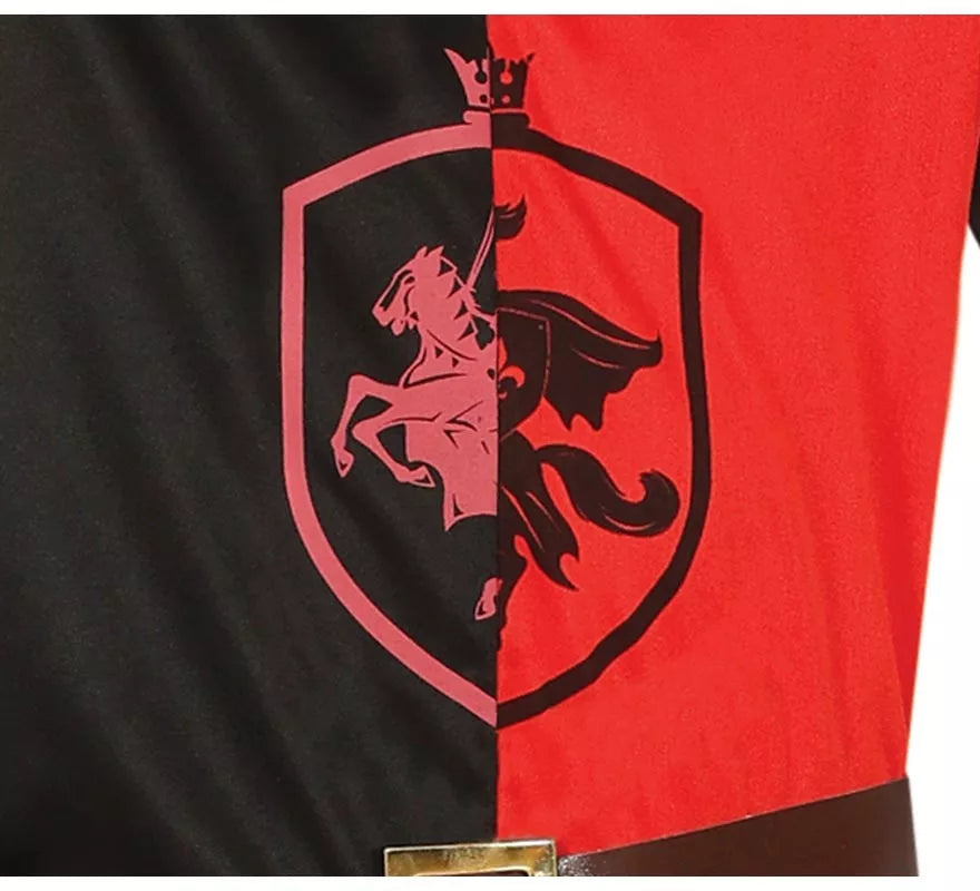 Translation missing: fr.Disfraz de Caballero Medieval rojo y negro para niño