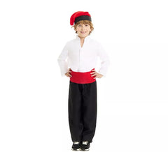 Déguisement Caganer noir et blanc avec ceinture pour enfant