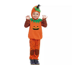 Costume de citrouille rayée avec chapeau pour bébé et enfants
