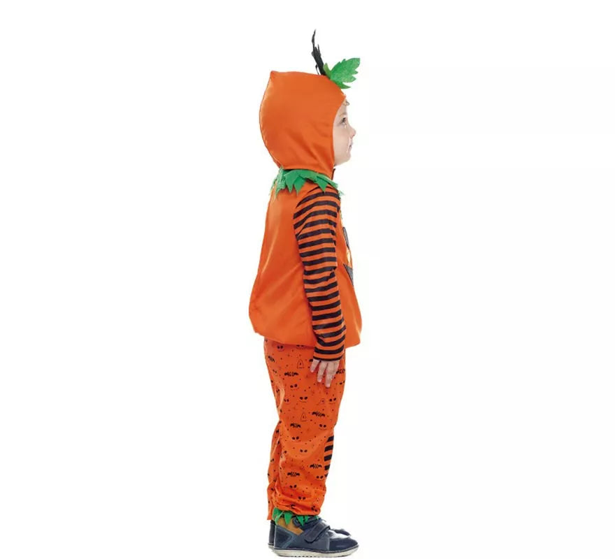 Translation missing: fr.Disfraz de Calabaza a rayas con gorro para bebé y niños