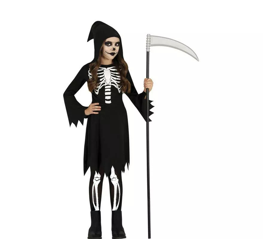 Translation missing: fr.Disfraz de Calavera de la muerte con capucha para niña