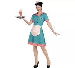 Déguisement serveuse bleue années 50 femme