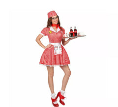 Déguisement serveuse rouge années 50 femme