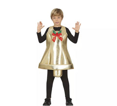 Costume de cloche dorée avec nœud pour enfants
