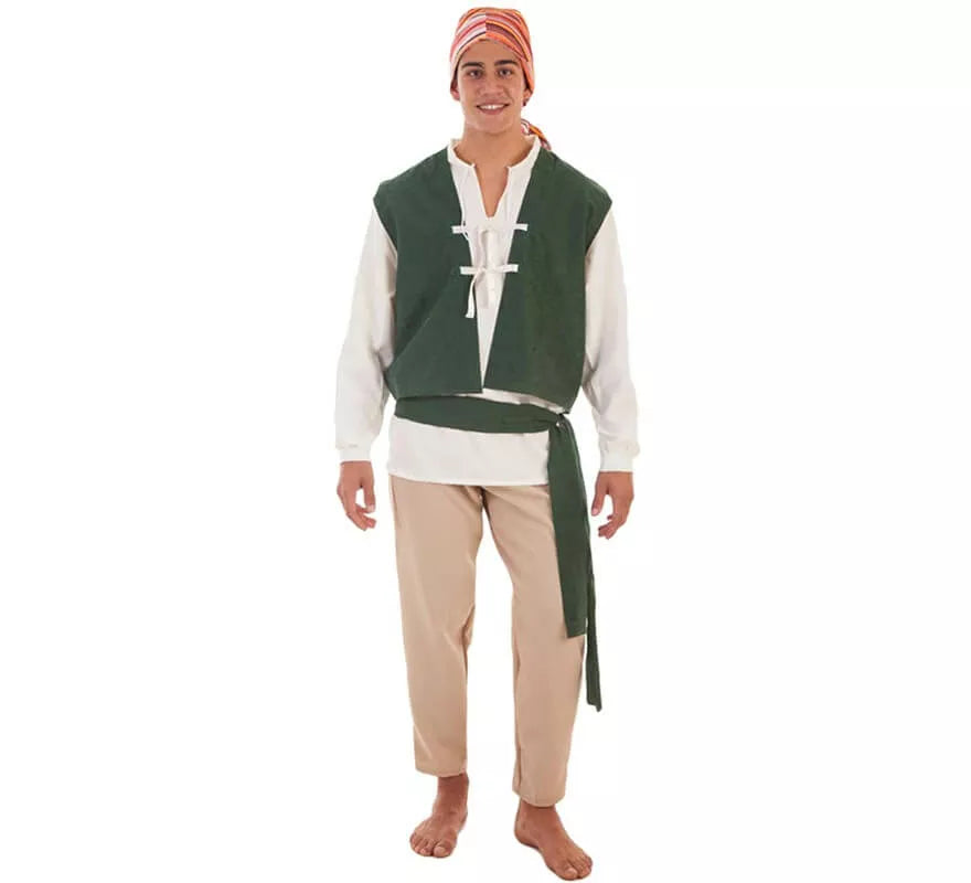 Translation missing: fr.Disfraz de Campesino Carlos Medieval para hombre