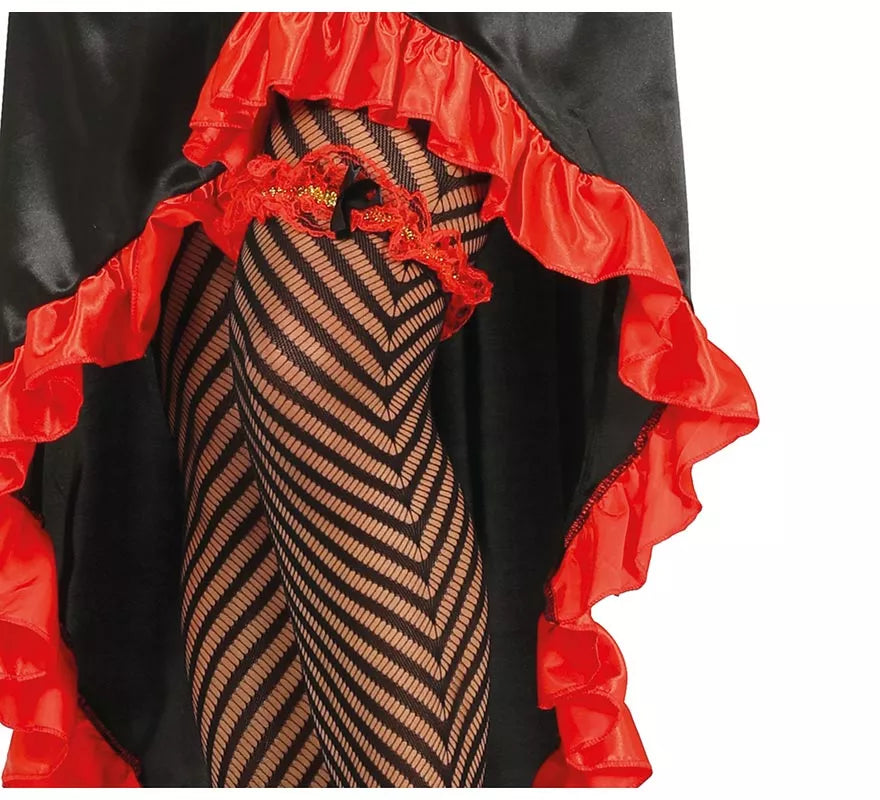 Disfraz de Can Can rojo y negro para mujer