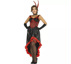 Déguisement de Cancan rouge et noir pour femme