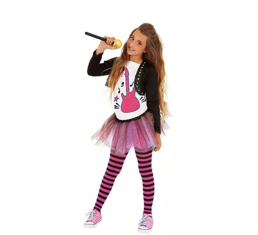 Translation missing: fr.Disfraz de Cantante Pop Rosa para niña
