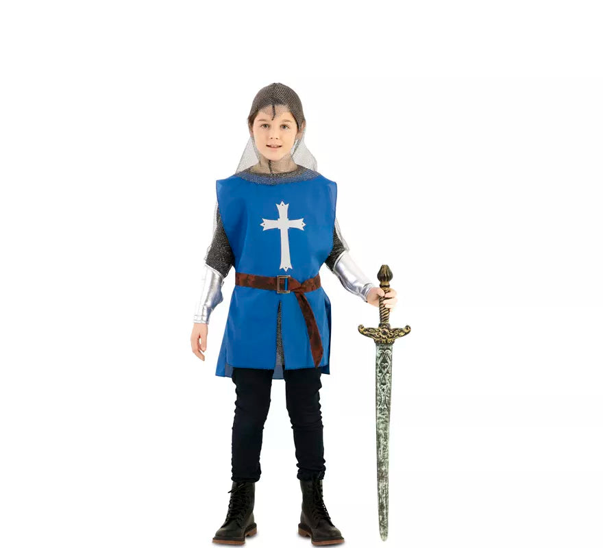 Translation missing: fr.Disfraz de Capa Guerrero Medieval Azul para niños