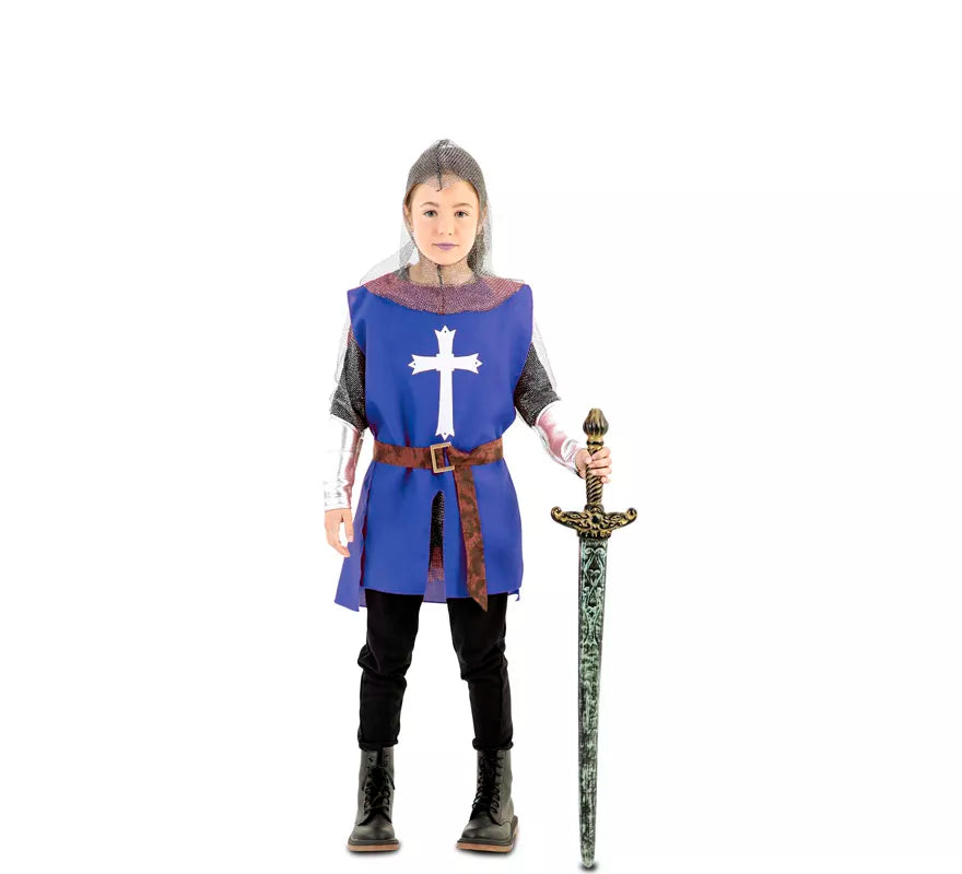 Translation missing: fr.Disfraz de Capa Guerrero Medieval Azul para niños