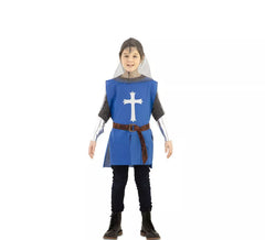 Costume bleu de cape de guerrier médiéval pour enfants