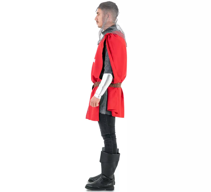 Translation missing: fr.Disfraz de Capa Guerrero Medieval Roja para hombre