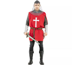 Déguisement Cape Guerrier Médiéval rouge homme