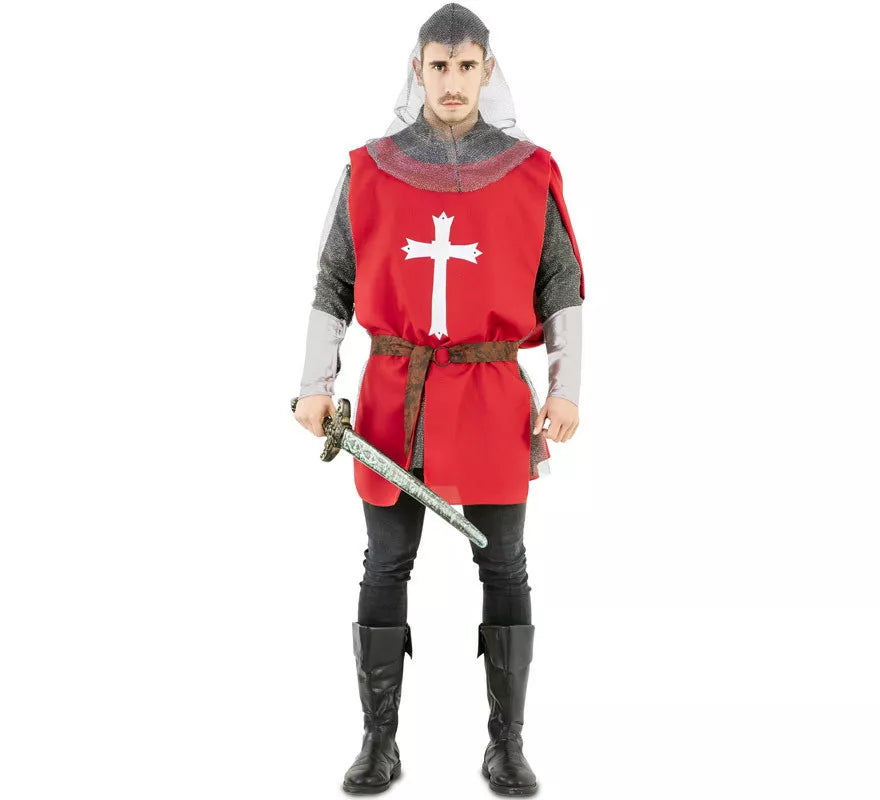Translation missing: fr.Disfraz de Capa Guerrero Medieval Roja para hombre