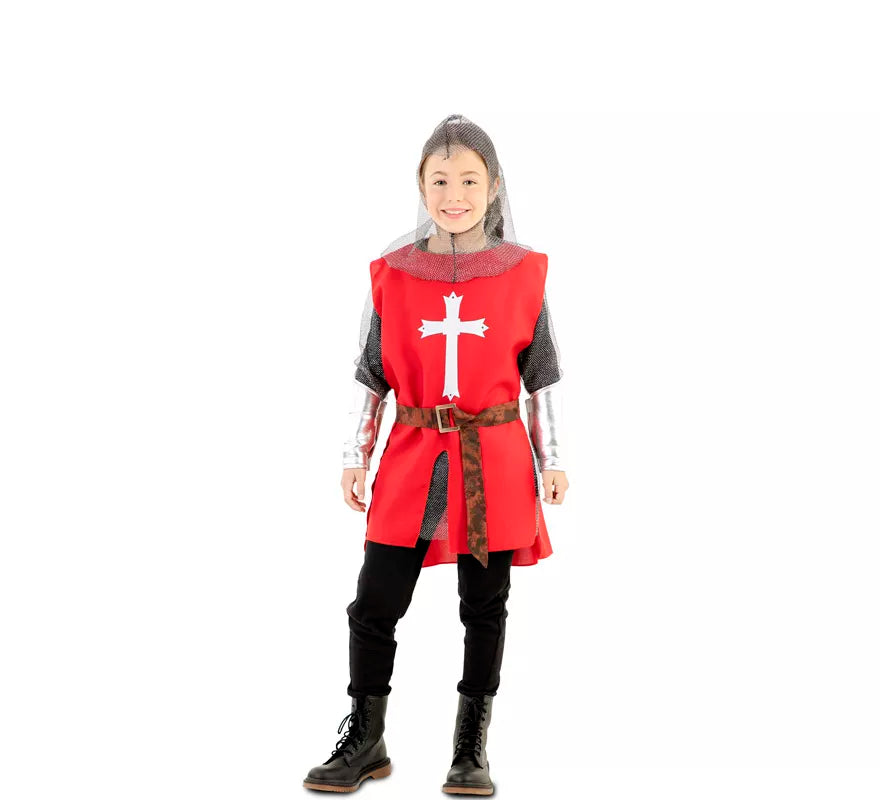 Translation missing: fr.Disfraz de Capa Guerrero Medieval Roja para niños