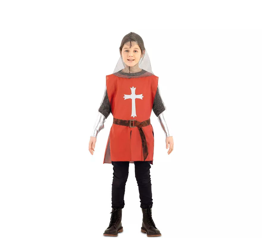 Translation missing: fr.Disfraz de Capa Guerrero Medieval Roja para niños
