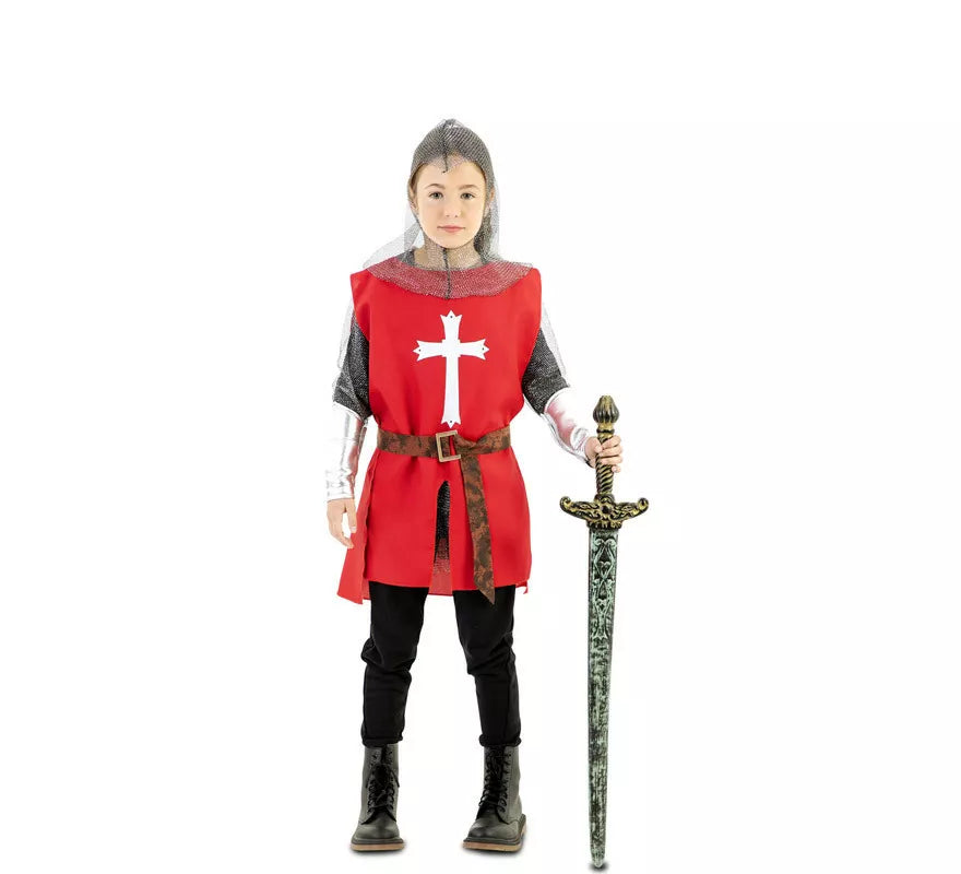 Translation missing: fr.Disfraz de Capa Guerrero Medieval Roja para niños