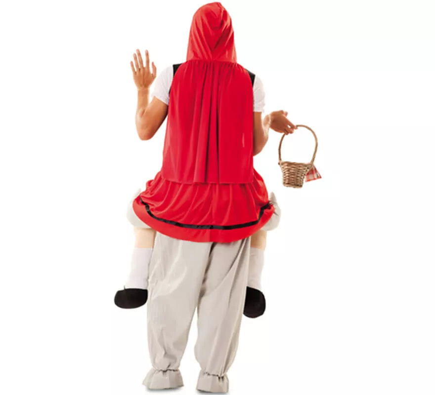 Translation missing: fr.Disfraz de Caperucita Roja a hombros de Lobo para adultos