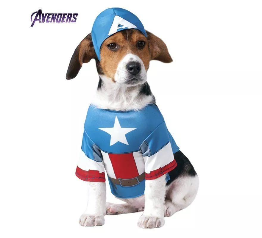 Translation missing: fr.Disfraz de Capitán América con gorro para perro