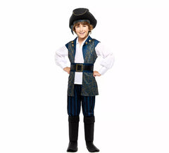 Costume de capitaine pirate bleu pour garçon