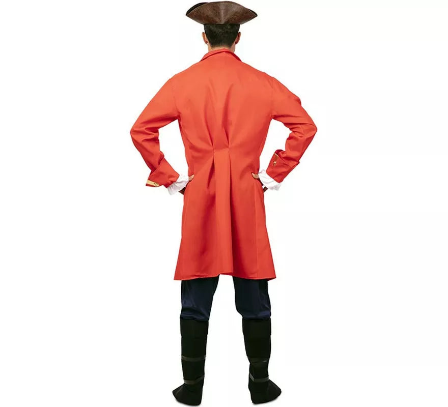 Translation missing: fr.Disfraz de Capitán Pirata rojo con cinturón para hombre