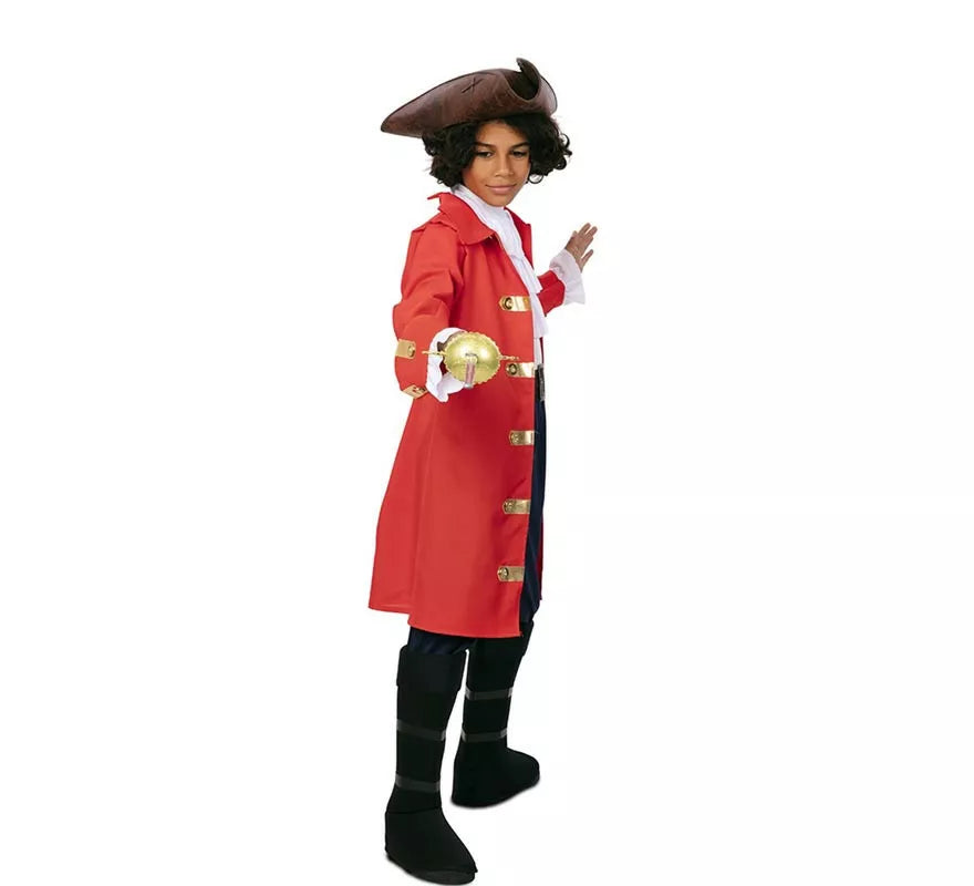 Translation missing: fr.Disfraz de Capitán Pirata rojo con cinturón para niño