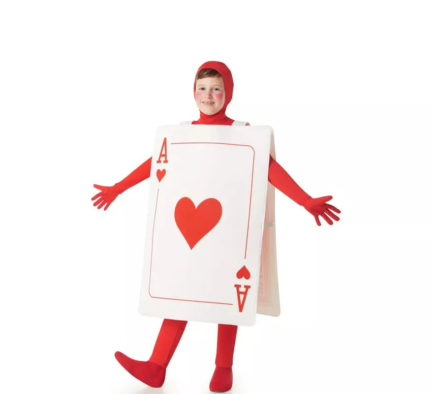 Disfraz de Carta As de Corazones para niños
