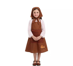 Déguisement de vendeuse de marrons marron pour fille